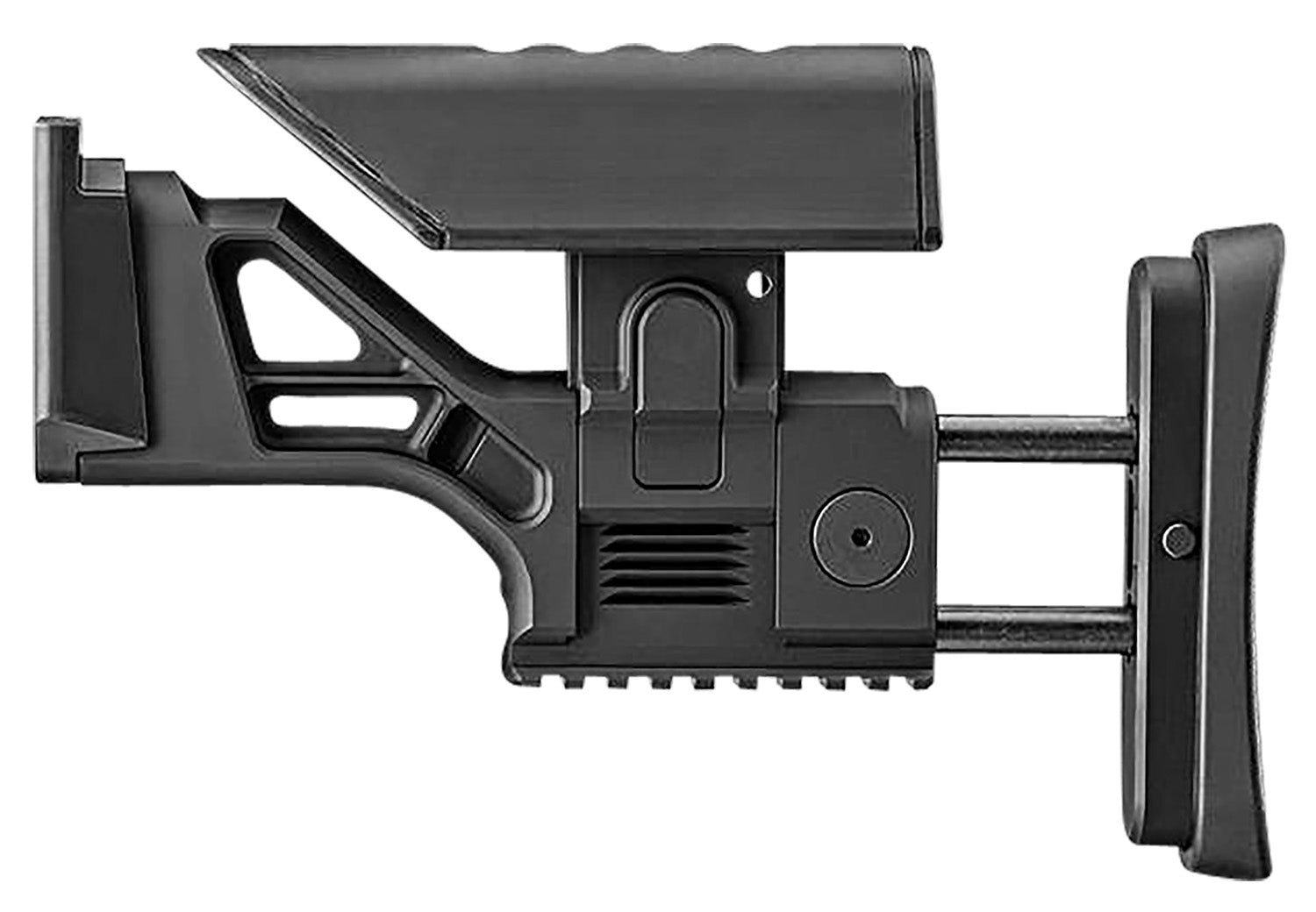 FN SCAR SSR Rear Stock Black Aluminum Fully Adjustable for 16S and 17S Rifles