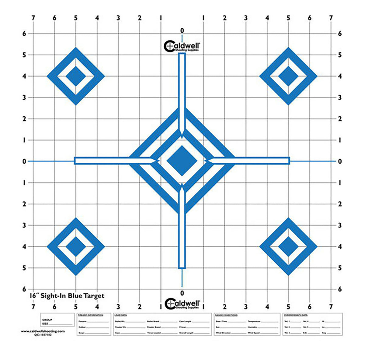 Caldwell 1175521 Diamond Self-Adhesive Paper Target Universal 16" Blue and White 10-Pack