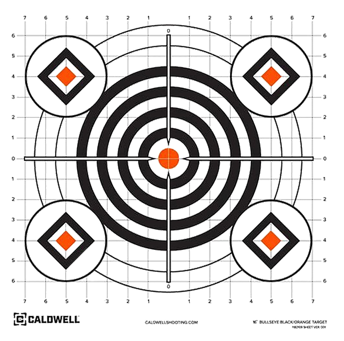Caldwell 1175520 Orange Peel Self-Adhesive Flake-Off Paper Target Universal 16" 10 Pack