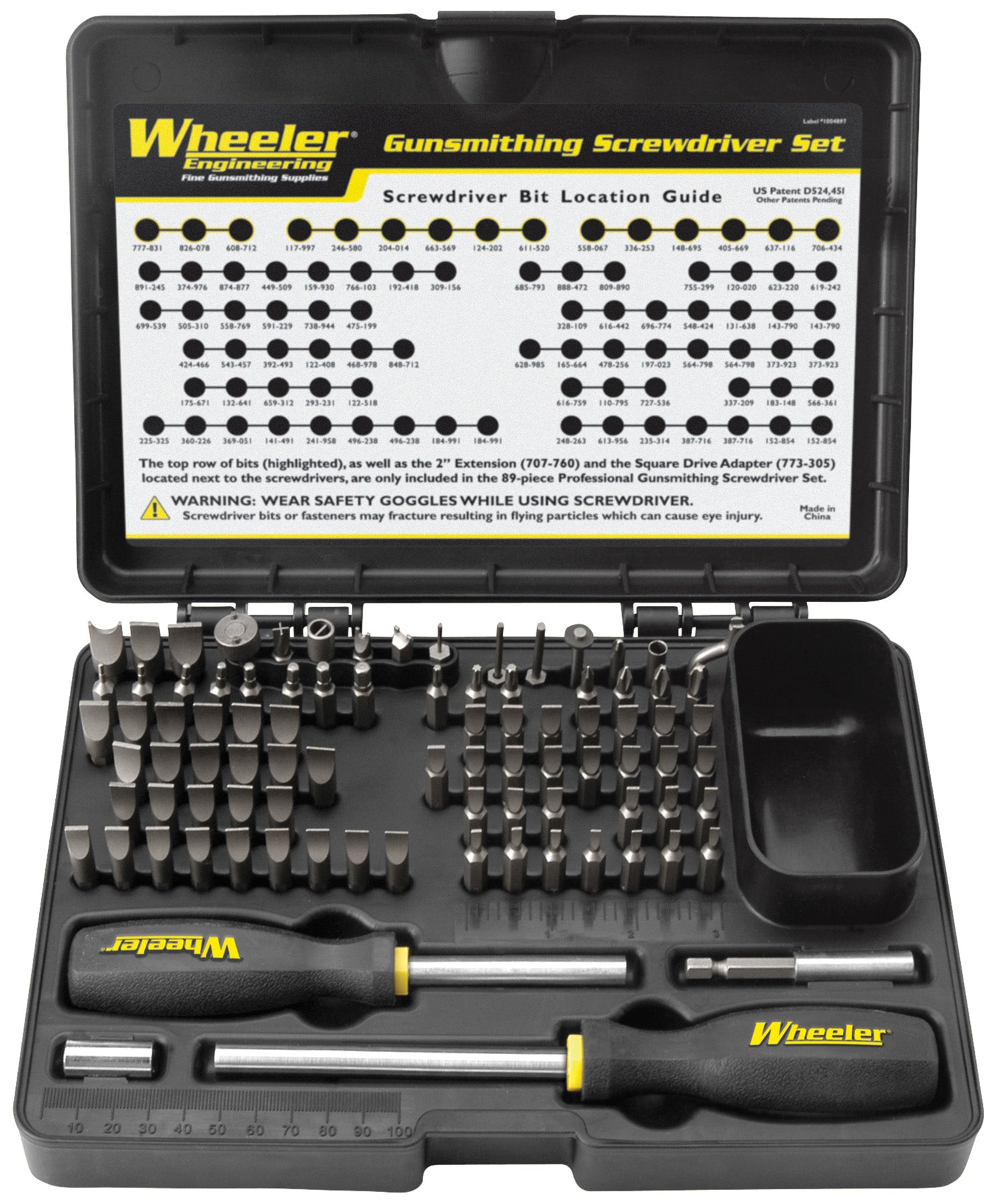 Wheeler 89-Piece Professional Firearm Screwdriver Bit Set, Black, Comprehensive Coverage