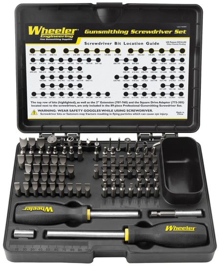 Wheeler 89-Piece Professional Firearm Screwdriver Bit Set, Black, Comprehensive Coverage