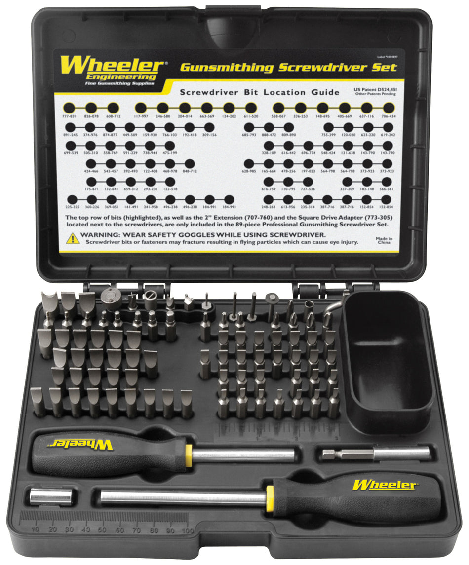 Wheeler 89-Piece Professional Firearm Screwdriver Bit Set, Black, Comprehensive Coverage