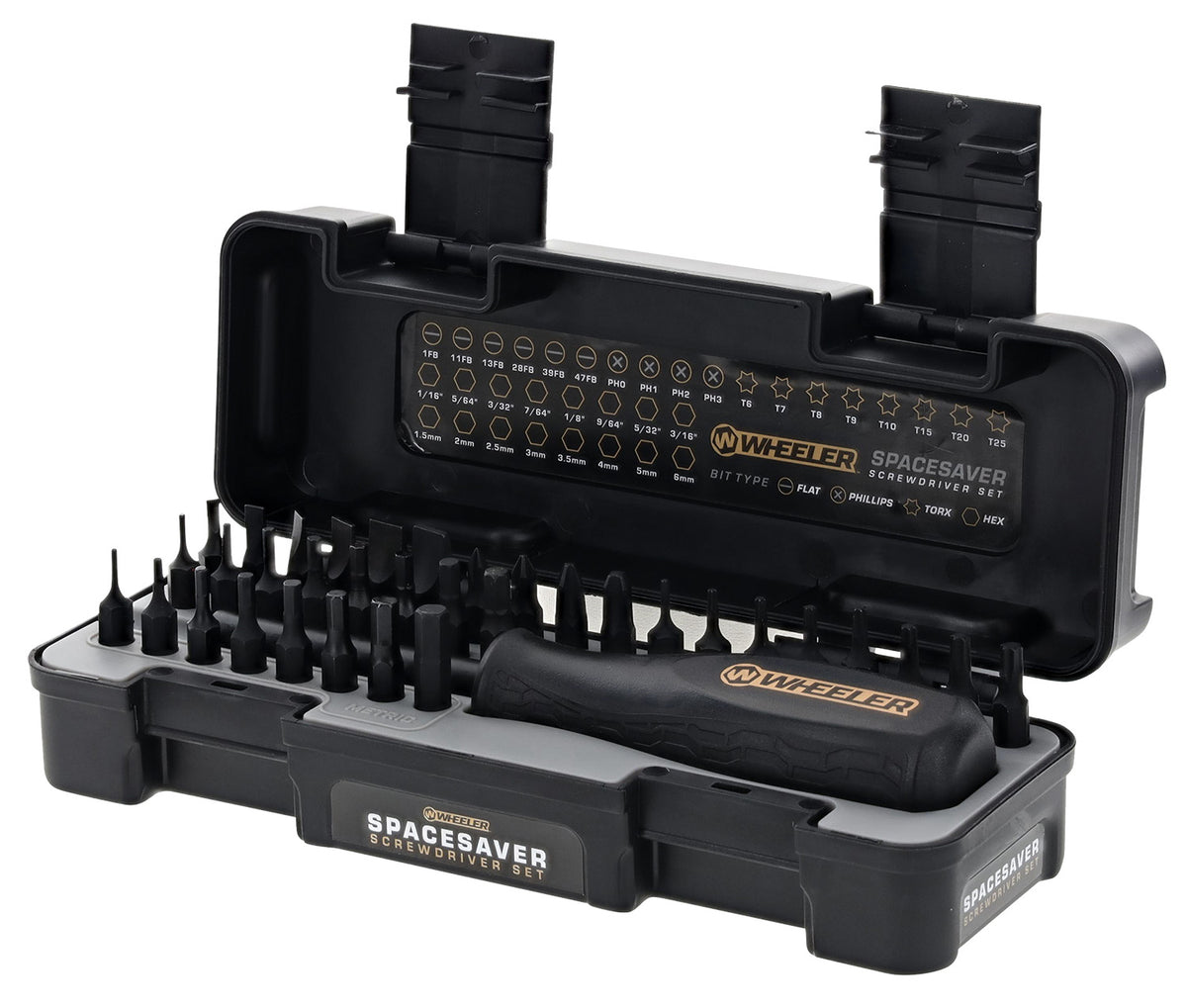 Wheeler 36-Piece Compact Gunsmithing Screwdriver Set with Hex, Torx, and Phillips Bits