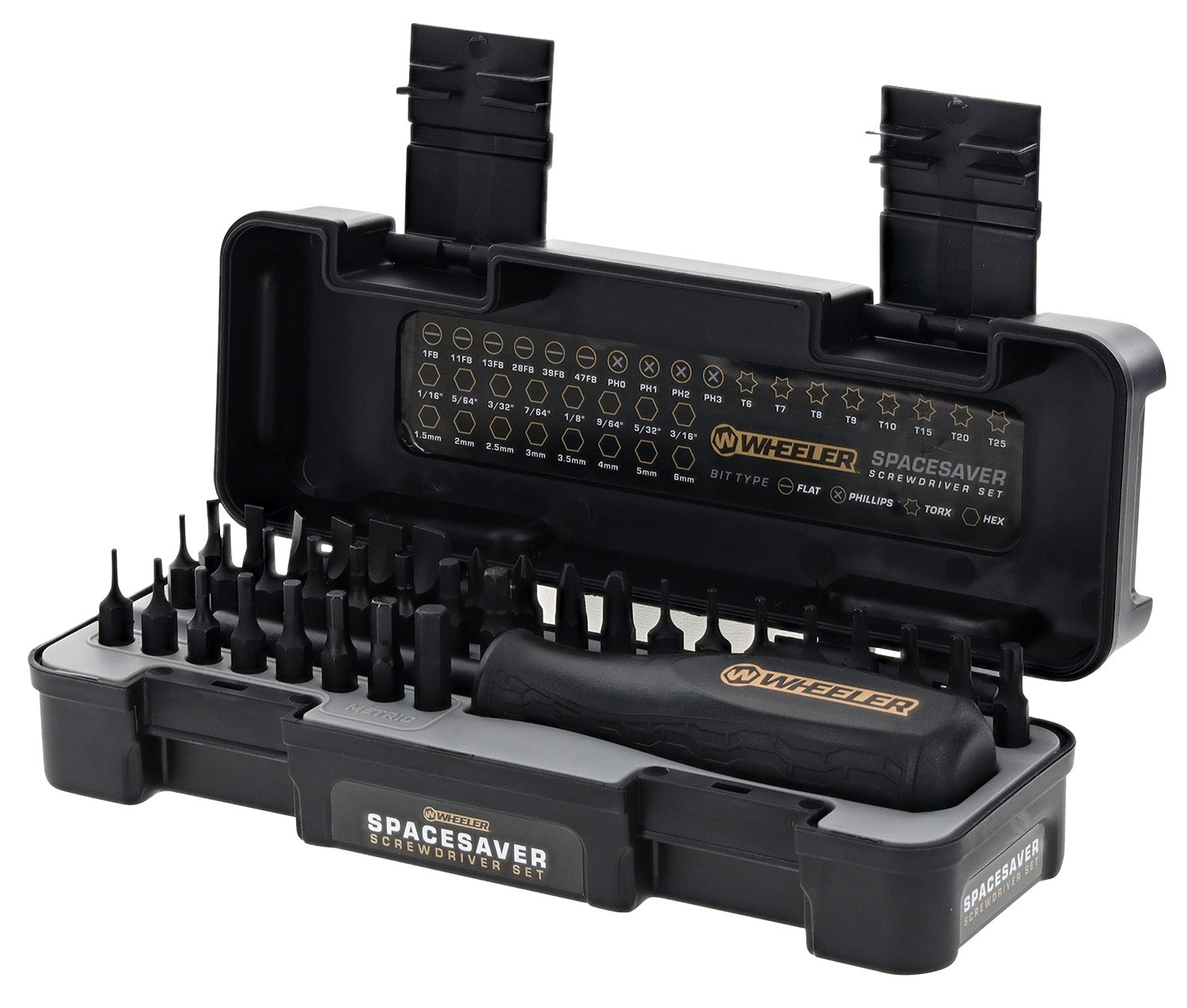 Wheeler 36-Piece Compact Gunsmithing Screwdriver Set with Hex, Torx, and Phillips Bits