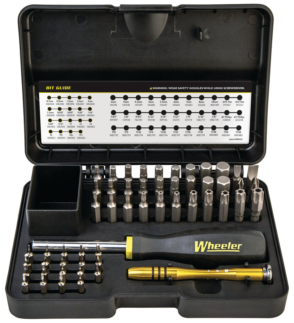 Wheeler SAE/Metric Hex and Torx Bit Set, 65 Pieces, Magnetized Tip, Molded Case