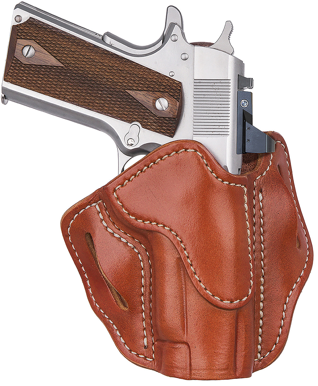 1791 Gunleather BH1S Optic Ready Classic Brown Leather OWB Belt Slide Holster, Right Hand - Fits 3.5 to 4.25 Inch 1911