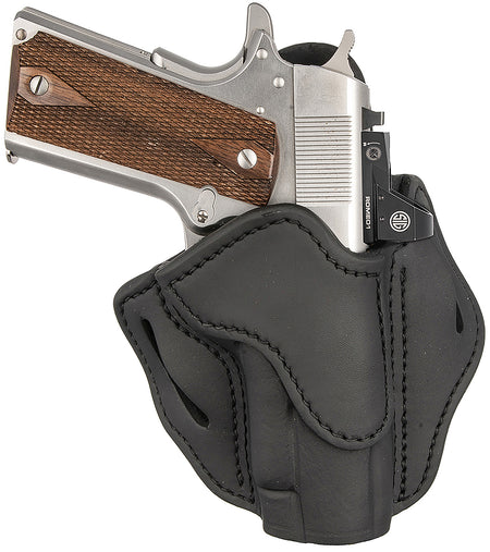 1791 Gunleather BH1 Optic Ready Stealth Black Leather OWB Belt Slide Holster, Right Hand - Fits 4 to 5 Inch 1911 Pistols
