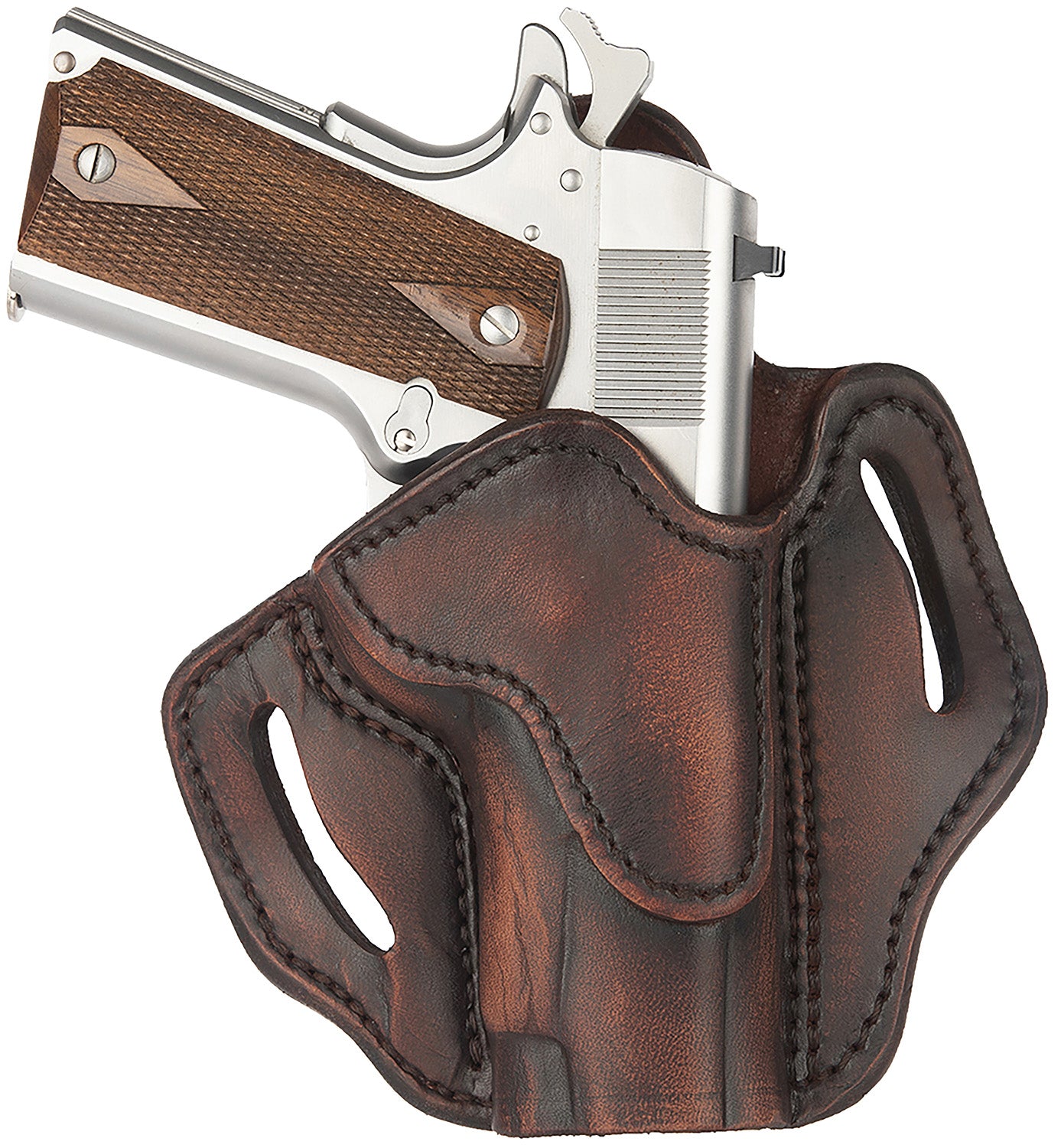 1791 Gunleather BH1 Optic Ready Vintage Leather OWB Belt Slide Holster, Right Hand - Fits 4 to 5 Inch 1911 Frames