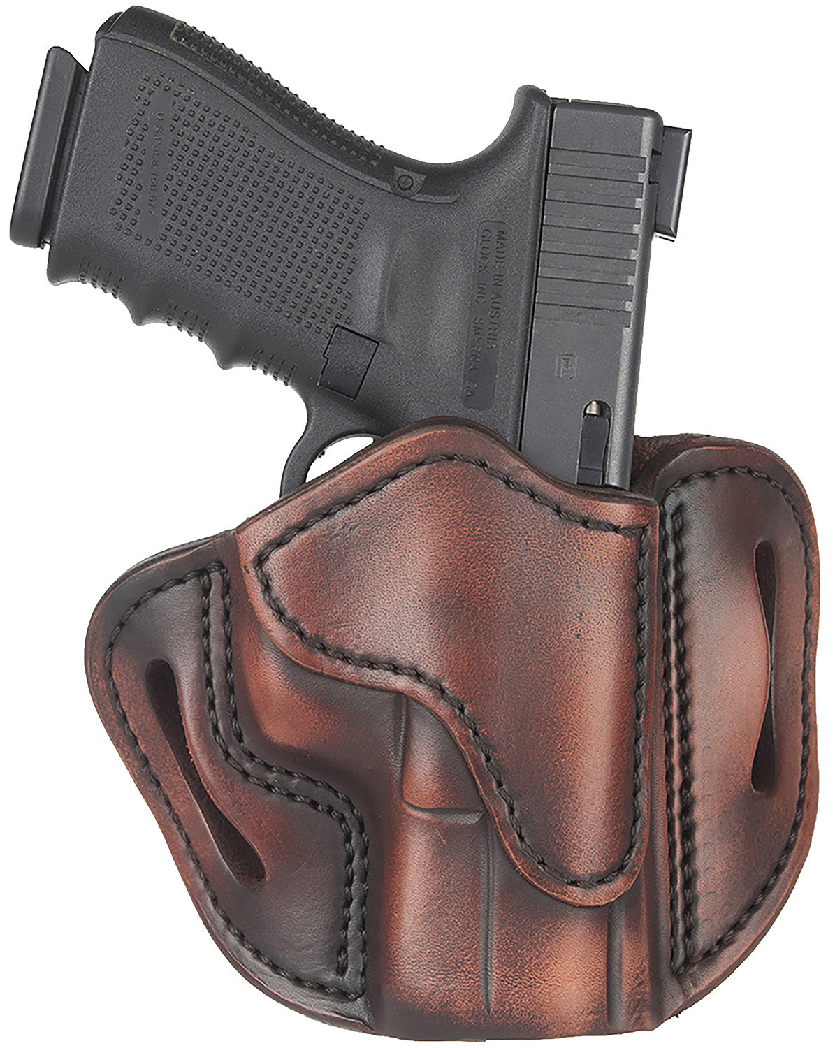1791 Gunleather BH2.1 Optic Ready Vintage Leather OWB Belt Slide Holster, Size 2.1, Right Hand - Fits S&W M&P Shield and Glock 17