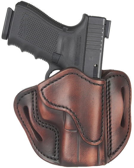 1791 Gunleather BH2.1 Optic Ready Vintage Leather OWB Belt Slide Holster, Size 2.1, Right Hand - Fits S&W M&P Shield and Glock 17