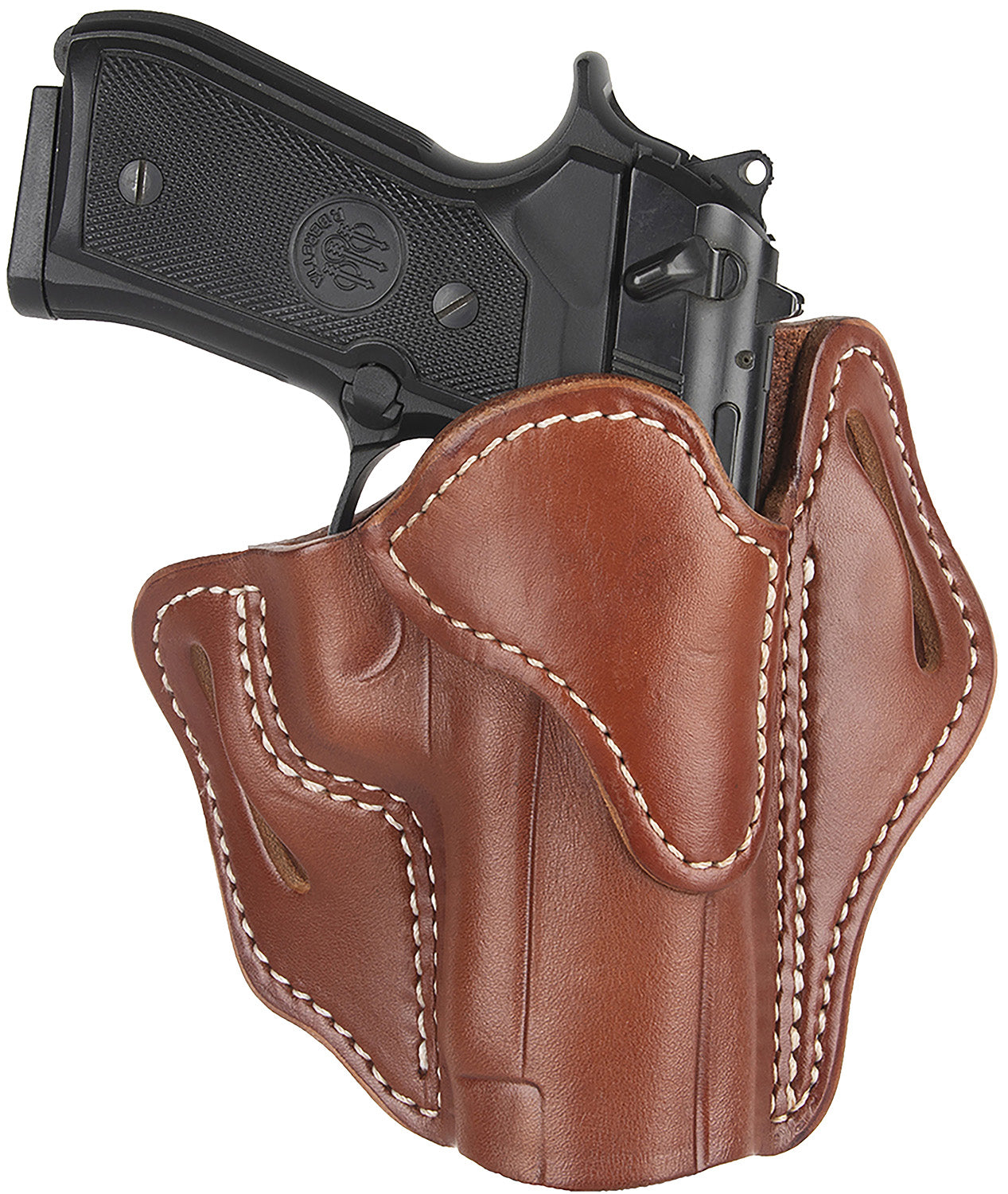 1791 Gunleather BH2.3 Optic Ready Open Top OWB Holster Classic Brown Leather Belt Slide Fits Glock 17/20/21/22/31/35/40/41 Right Hand