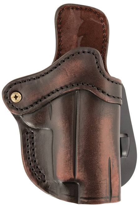 1791 Gunleather Optic Ready Open Top OWB Paddle Holster Size 2.3 Vintage Leather Fits Glock 17/Walther PPQ Right Hand