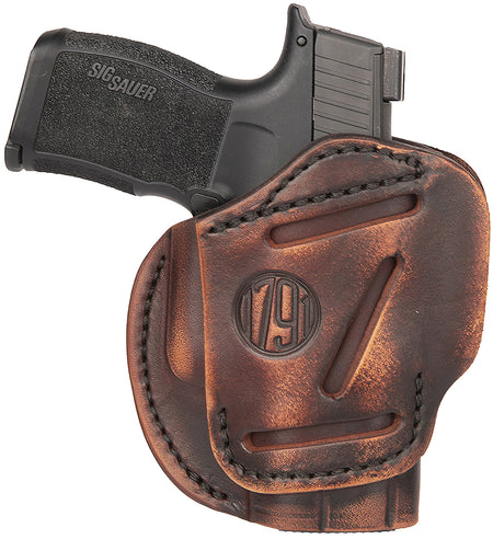 1791 Gunleather 3-Way IWB OWB Leather Holster Size 02 Vintage Fits Glock 42/43 & S&W Bodyguard Ambidextrous