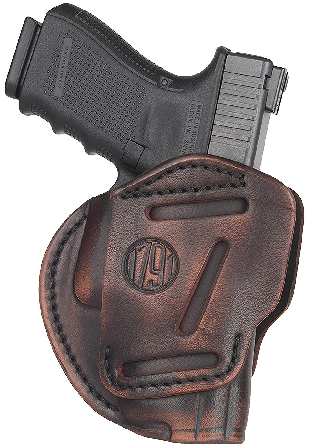 1791 Gunleather 3-Way IWB OWB Leather Holster Size 03 Vintage Fits Glock 26/Ruger LC9/S&W Shield 2.0 Ambidextrous