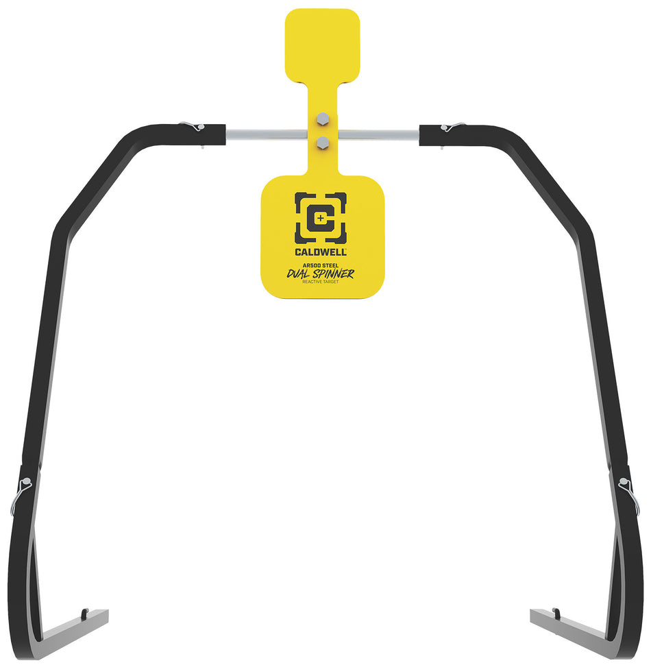 Caldwell 1196226 AR500 Steel Dual Spinning Target with Collapsible Stand and Two Plate Sizes