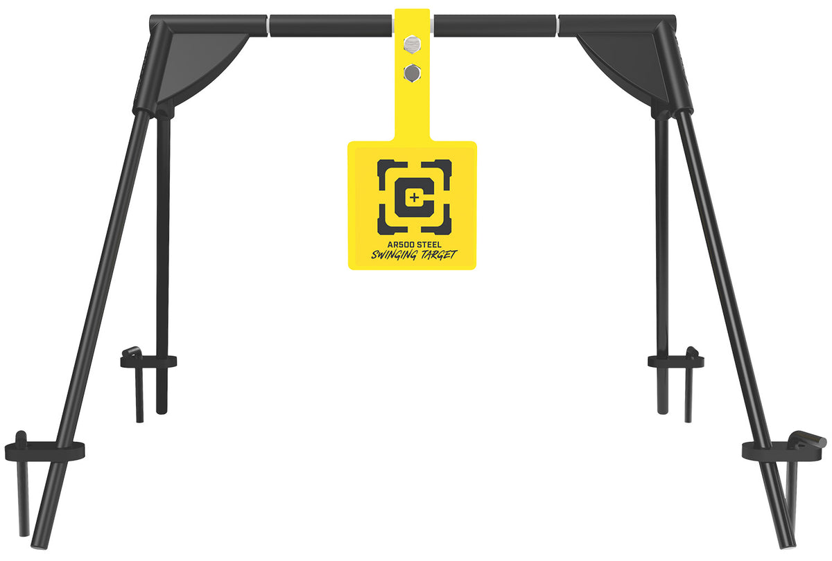 Caldwell 1187590 AR500 Steel Swinging Rifle Range Target with Frame and Ground Stakes
