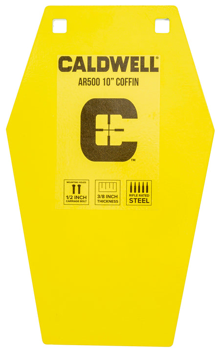 Caldwell 1116693 CP4 Coffin 10" Yellow AR500 Hardened Steel Hanging Range Target