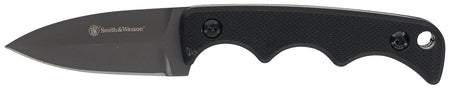 Smith & Wesson Knives 1193156 H.R.T. Neck Knife Spear Point Titanium Nitride 8Cr13MoV SS Blade G10 Handle Nylon Sheath