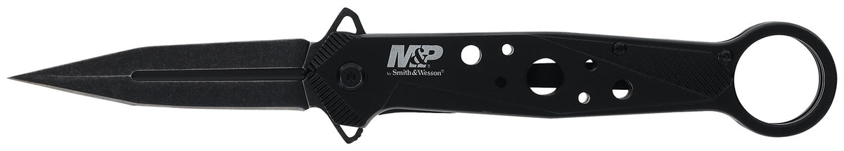 Smith & Wesson M&P Folding Dagger 1193183 Spring Assist Black 8Cr13MoV SS Blade Liner Lock Finger Loop