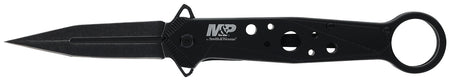 Smith & Wesson M&P Folding Dagger 1193183 Spring Assist Black 8Cr13MoV SS Blade Liner Lock Finger Loop