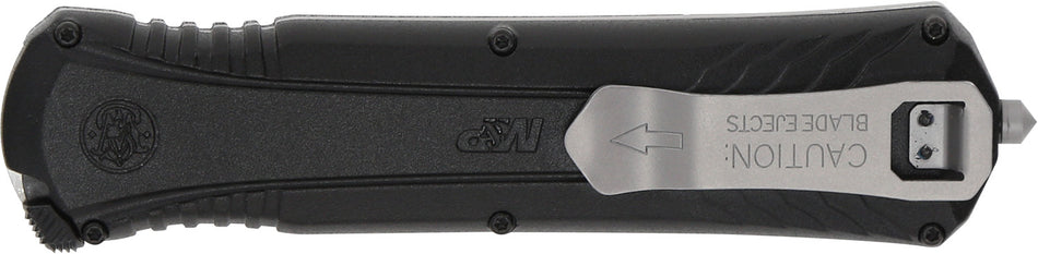Smith & Wesson Knives 1181878 M&P OTF 3.50" Dagger Plain Satin AUS-8A SS Blade Black 5.16" Handle Glass Breaker