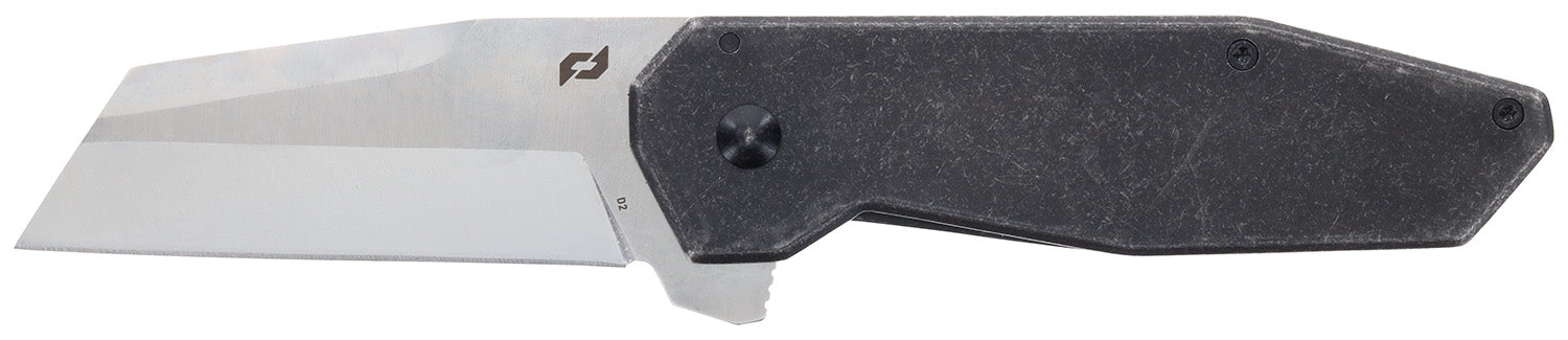 Schrade Slyte 3" Plain Satin D2 Steel Folding Knife Dark Stonewash Stainless Steel Handle