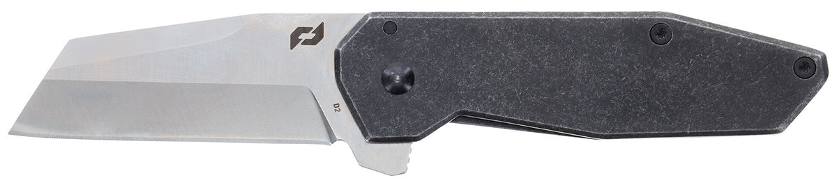 Schrade Slyte Compact 2.40" Plain Satin D2 Steel Folding Knife 3.50" Dark Stonewash SS Handle
