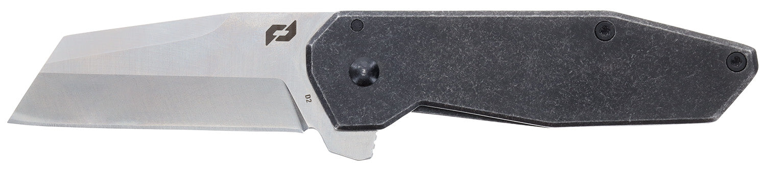 Schrade Slyte Compact 2.40" Plain Satin D2 Steel Folding Knife 3.50" Dark Stonewash SS Handle