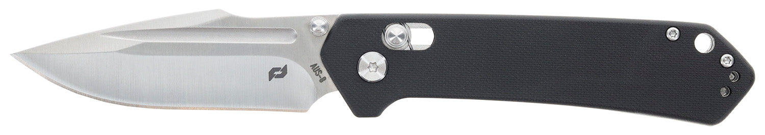 Schrade Divergent 3.06" Plain Satin AUS-8A SS Folding Drop Point Blade 4.31" Black G10 Handle