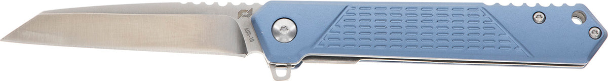 Schrade Inert EDC 3.25" Wharncliffe Partially Serrated Satin AUS-10A SS Blade 4.25" Blue Aluminum Handle