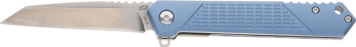 Schrade Inert EDC 3.25" Wharncliffe Partially Serrated Satin AUS-10A SS Blade 4.25" Blue Aluminum Handle