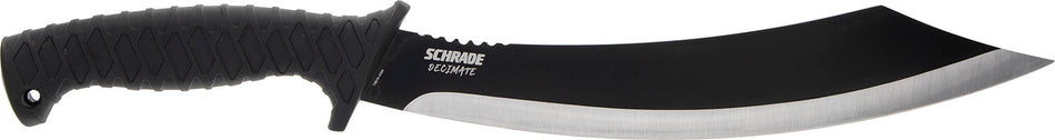 Schrade Decimate Parang 11.75" Fixed Blade Plain Black Oxide 3Cr13 Steel Black Rubber Handle Includes Sheath
