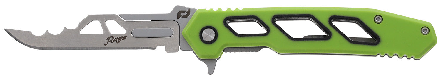 Schrade Isolate Enrage 7 Replaceable Blade Folder 2.60" Scalpel Satin 420A SS Green Non-Slip Carbon Fiber Handle