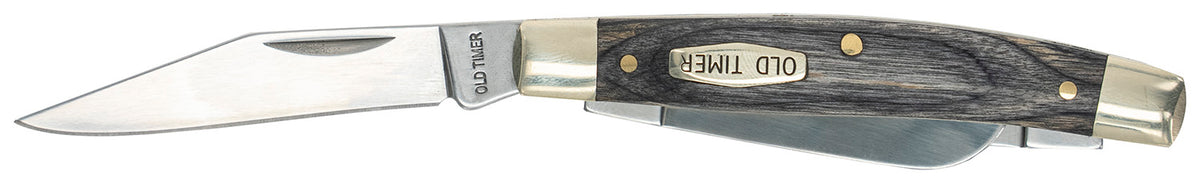 Old Timer 1149100 Heritage Middleman 340T Folding Knife D2 Steel Blades 3.70" Gray Wood Laminate Handle
