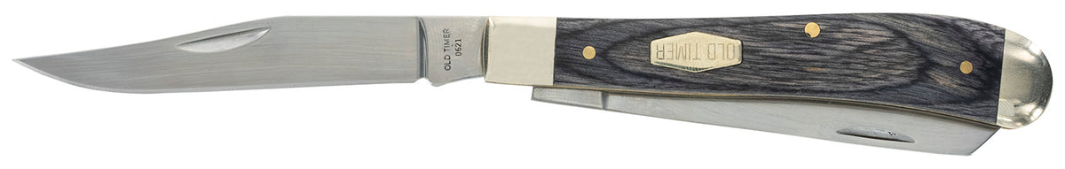 Old Timer 1135990 Heritage Trapper 940T 3" Folding Knife D2 Steel Clip Point/Spey Gray Wood Handle