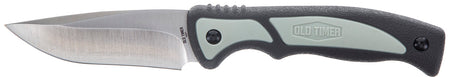 Old Timer 1137135 Trail Boss Fixed Blade Knife 3.70" Drop Point SS Blade TPE Handle Includes Sheath