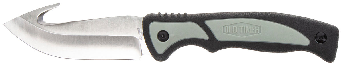 Old Timer 1137138 Trail Boss Fixed Gut Hook Knife 3.70" SS Blade TPE Handle and Sheath