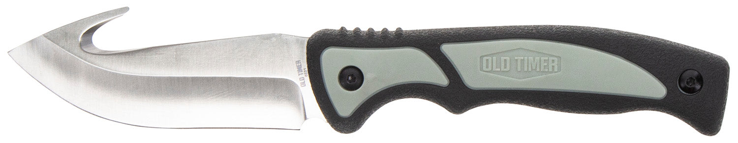 Old Timer 1137138 Trail Boss Fixed Gut Hook Knife 3.70" SS Blade TPE Handle and Sheath