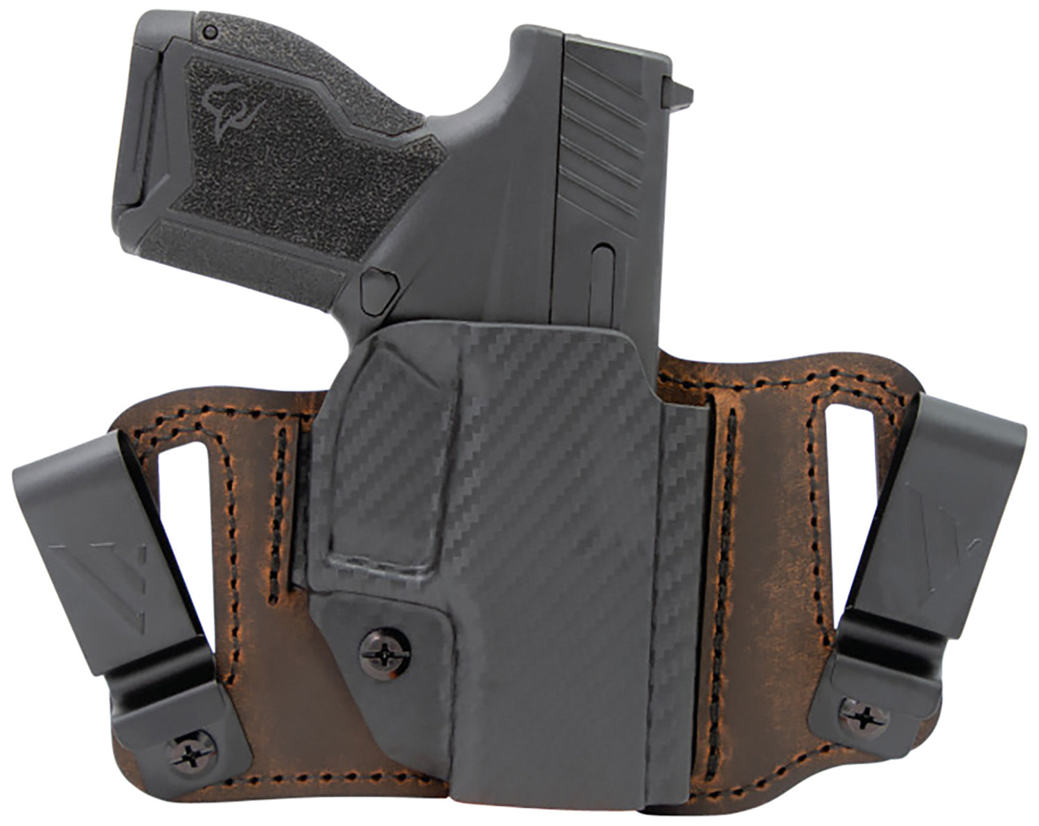 Versacarry Insurgent Deluxe Glock 19 IWB/OWB Right Hand Brown Polymer Belt Clip Holster