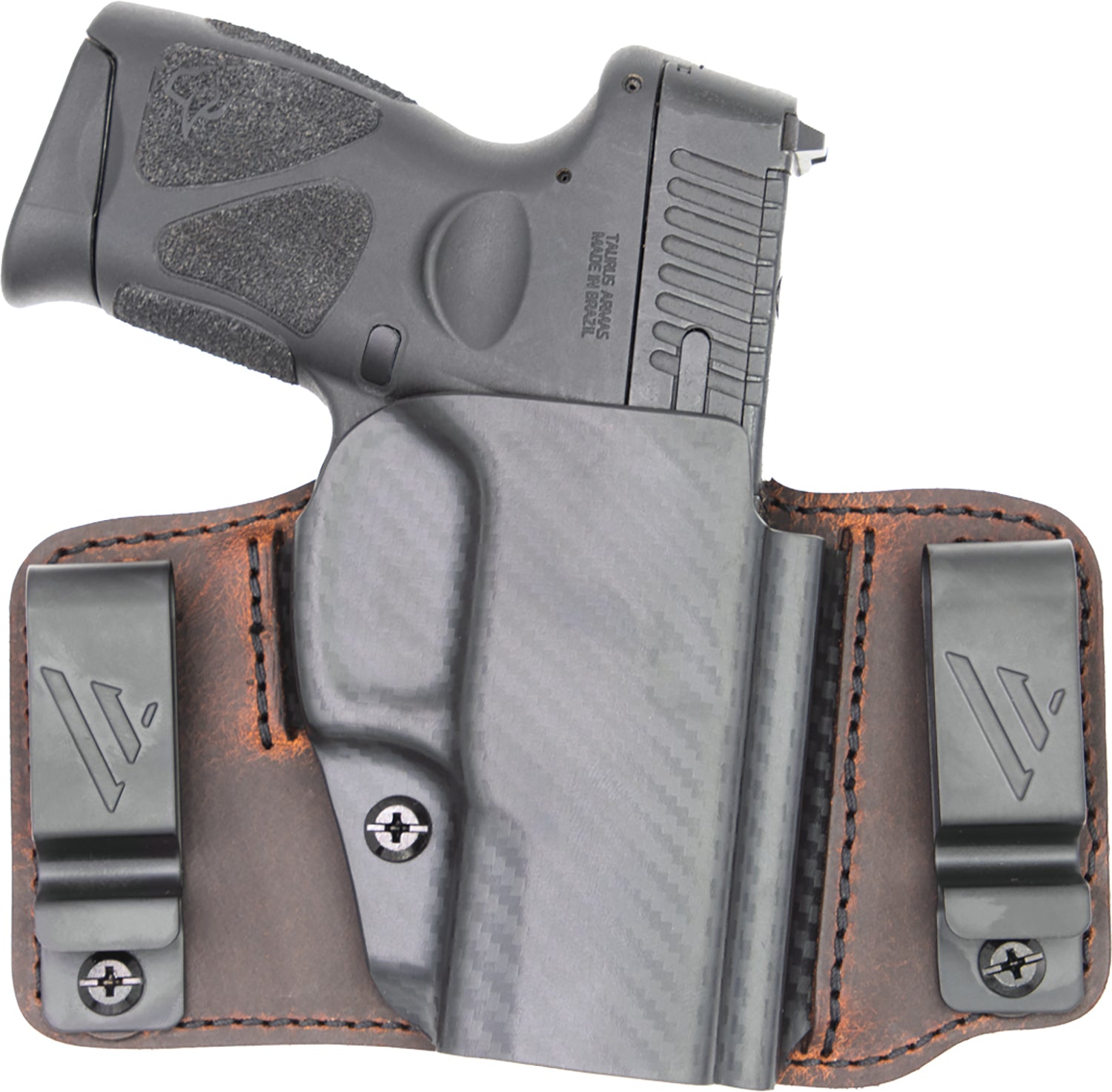 Versacarry Insurgent Deluxe Glock 43 IWB/OWB Right Hand Brown Polymer Belt Clip Holster