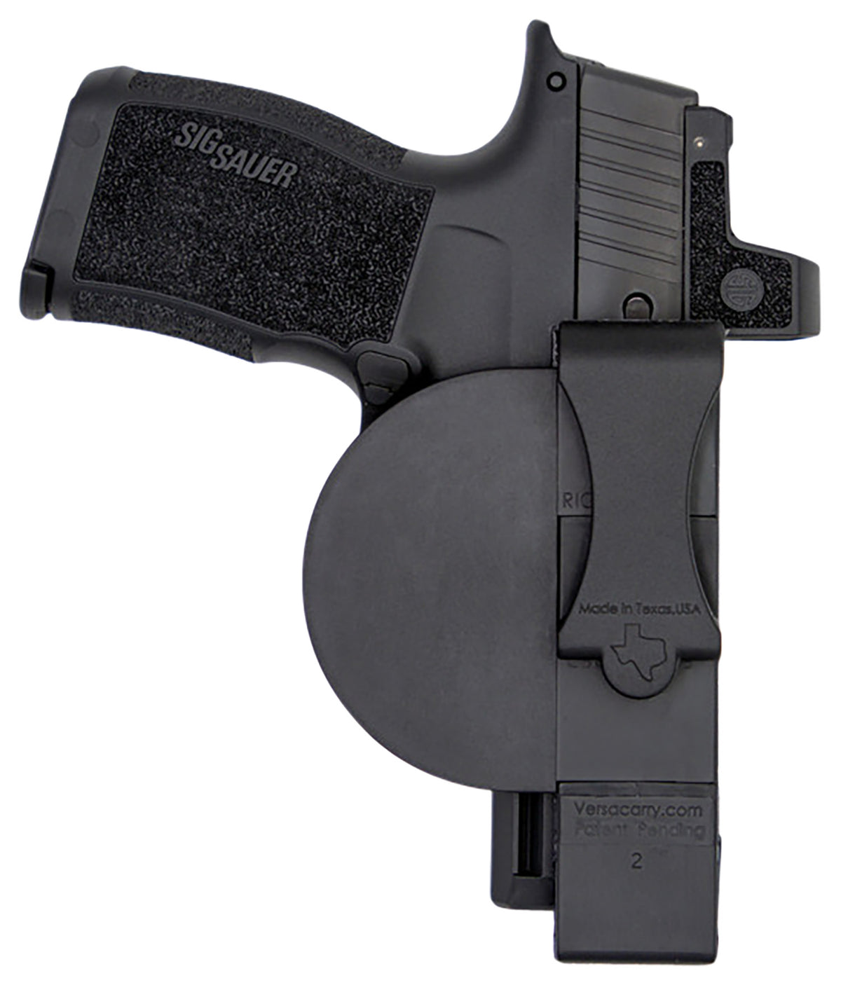 Versacarry 380XS ZeroBulk Inside Waistband Extra Small Black Resin Belt Clip 2.75" Barrel Ambi
