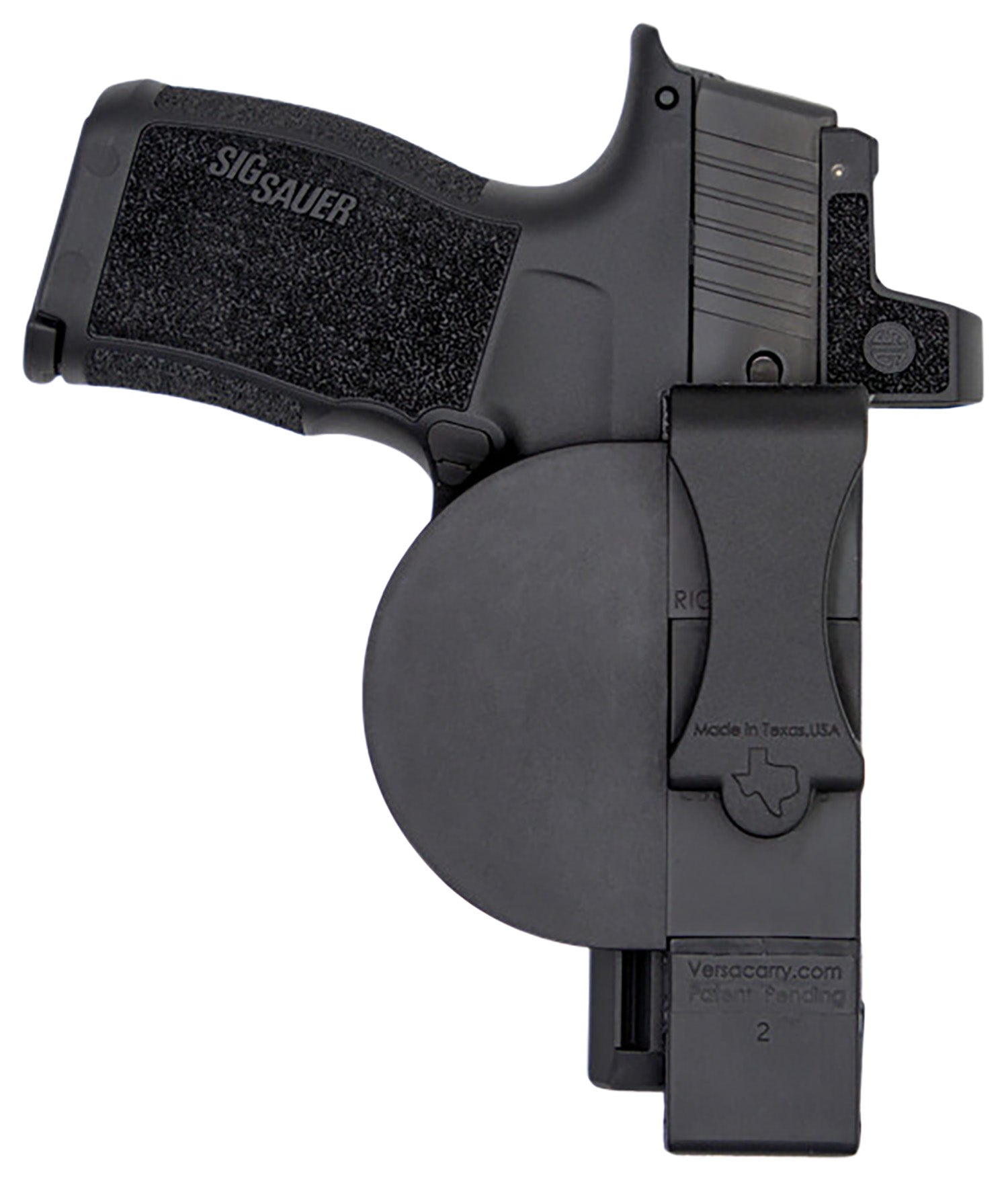Versacarry 9XS ZeroBulk Inside Waistband Extra Small Black Resin Belt Clip 3" Barrel Ambi