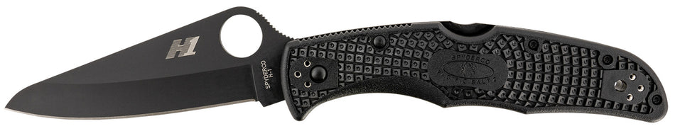 Spyderco Pacific Salt 2 3.78" H2 Stainless Plain Drop Point Black TiCN Blade Black FRN Handle Folding Knife