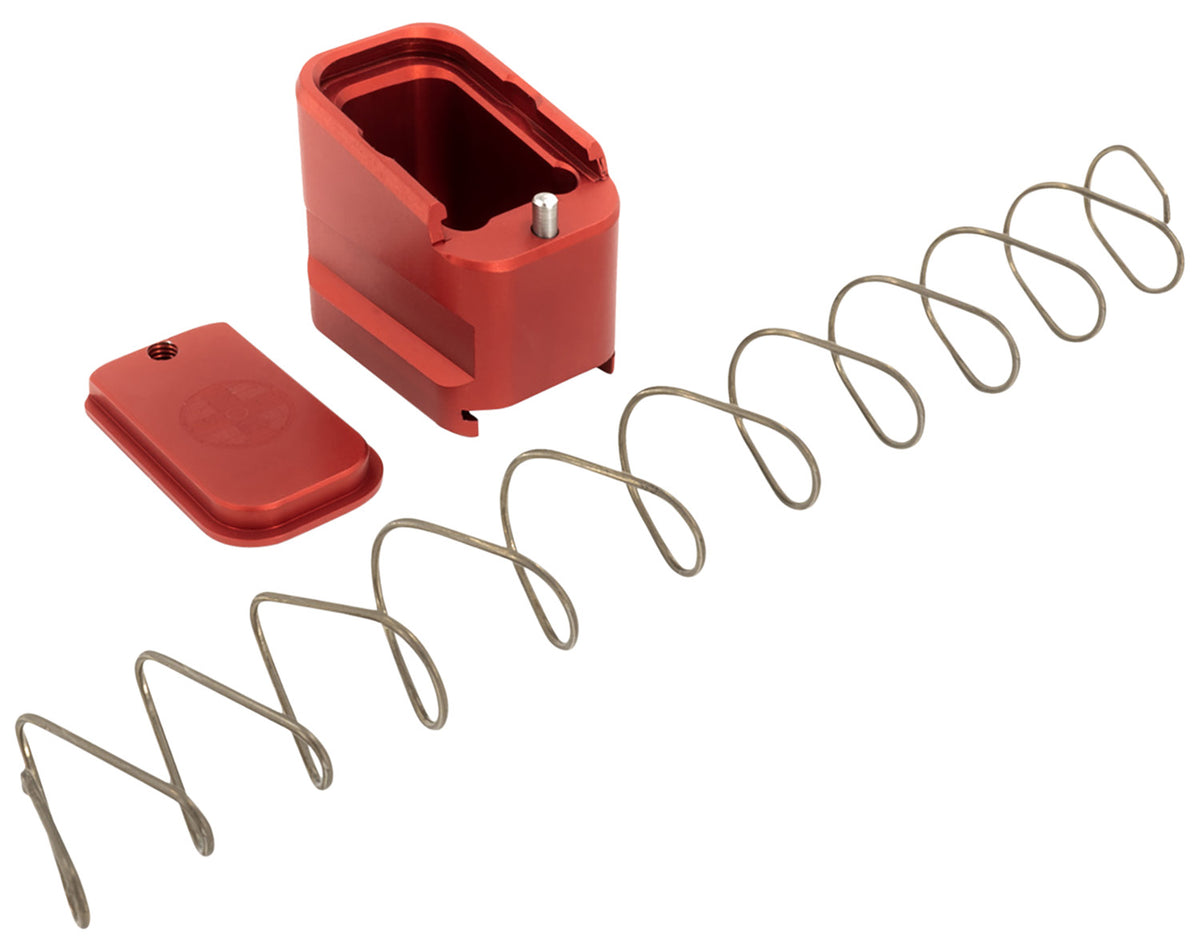 Shield Arms 5-Round Mag Extension for Glock 19 and 23, 9mm Luger/40 S&W, Red Aluminum