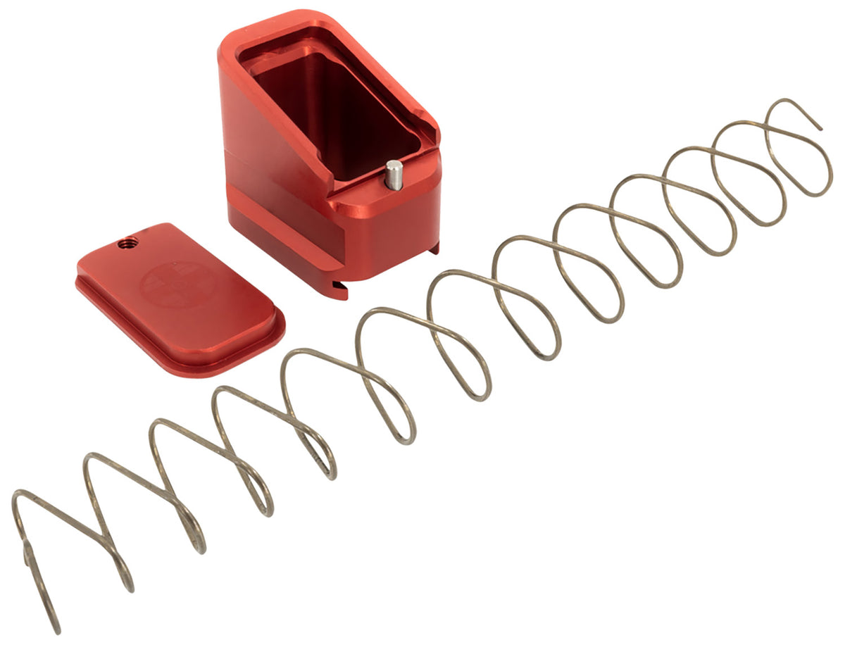 Shield Arms 5-Round Mag Extension Compatible with CZ P10C/P07, 9mm/40 S&W, Red Aluminum