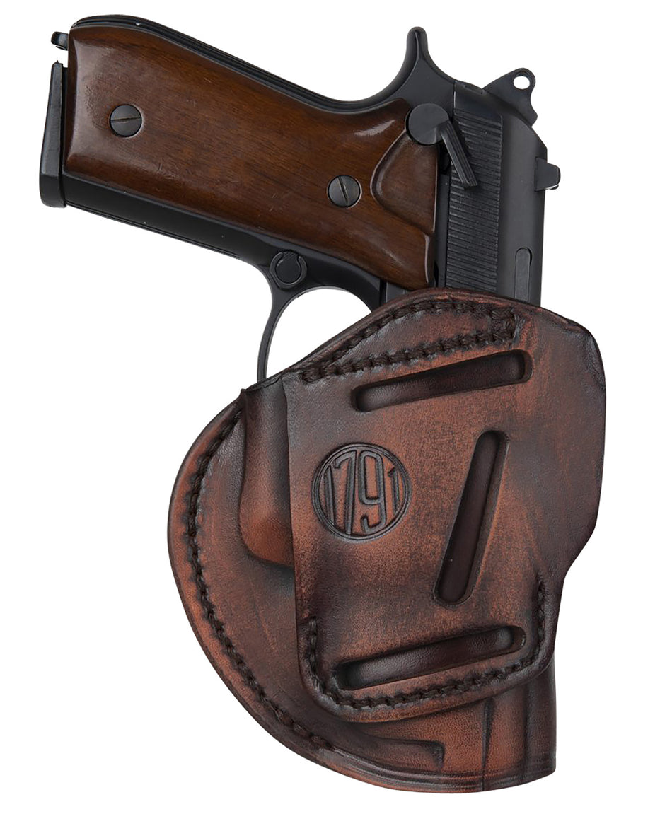 1791 Gunleather Size 06 Vintage Leather 3-Way IWB/OWB Belt Loop Holster - Fits Beretta 92/Walther PPQ/Sig P320 Ambi