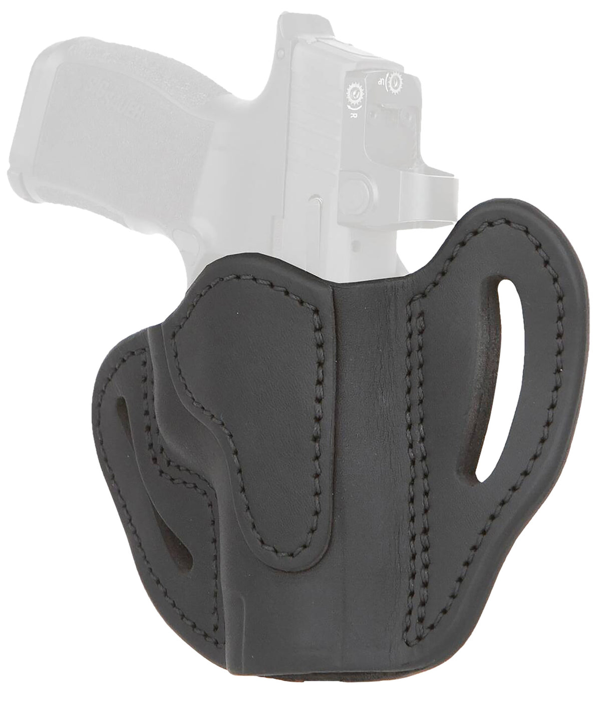 1791 Gunleather BHC MAX Optic Ready OWB Compact Holster Stealth Black Leather Belt Slide - Glock 48/Sig P365XL RH