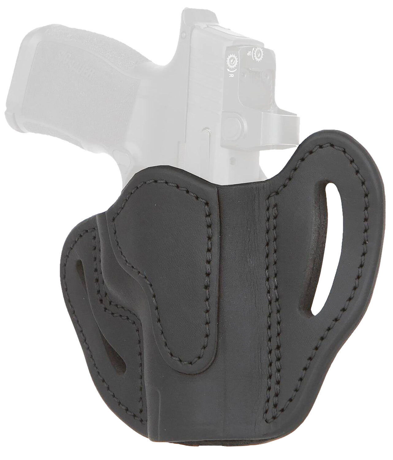 1791 Gunleather BHC MAX Optic Ready OWB Compact Holster Stealth Black Leather Belt Slide - Glock 48/Sig P365XL RH