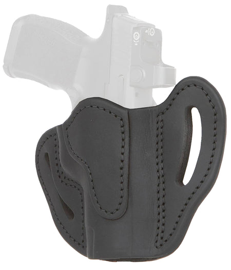 1791 Gunleather BHC MAX Optic Ready OWB Compact Holster Stealth Black Leather Belt Slide - Glock 48/Sig P365XL RH