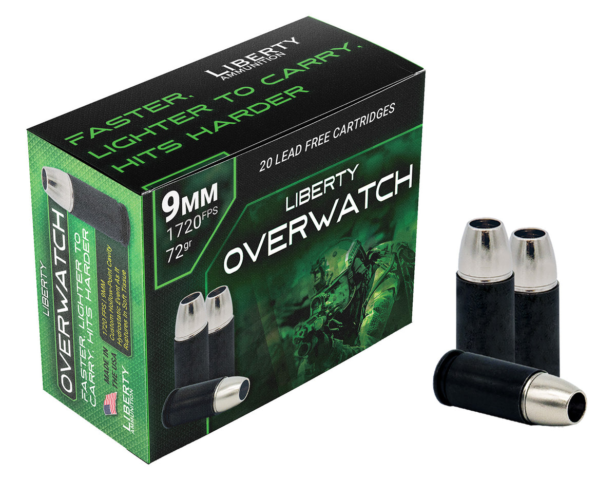 Liberty Ammunition OverWatch Open Cavity Design 72 Grain 9mm Luger/Parabellum 1720 fps 691835873718